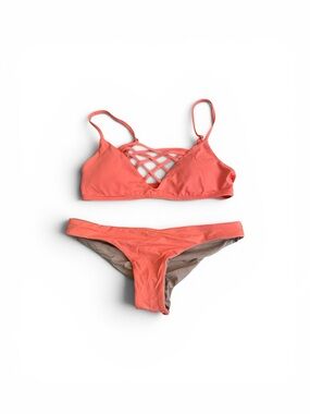 NWOT L*Space Jaime bikini set orange extra small